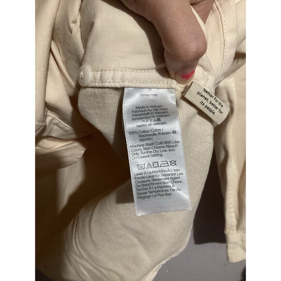 Madewell Garment Dyed Twill Shirt Jacket Ivory Long Sleeve Button Up 2X - Picture 7 of 9